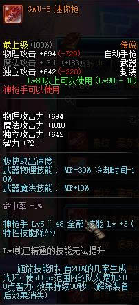 dnf90级神枪手传说武器大全 dnf90级神枪手传说武器属性介绍