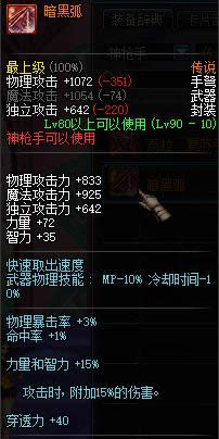 dnf90级神枪手传说武器大全 dnf90级神枪手传说武器属性介绍