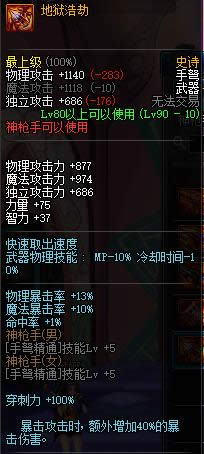 dnf90级神枪手ss武器大全 dnf90级神枪手ss武器属性介绍
