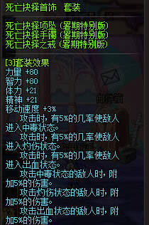 DNF死亡抉择首饰暑期特别版套装 2014项坠手镯之戒指属性介绍