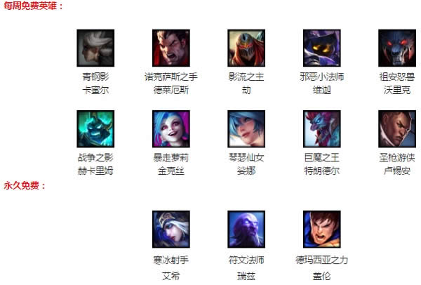 lol5月12日周免英雄更新2017 lol周免英雄查询5.12