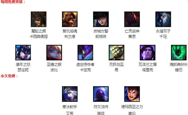 lol4月7日周免英雄更新2017 lol周免英雄查询4.7 lol4月7日周免英雄更新2017 lol周免英雄查询4.7