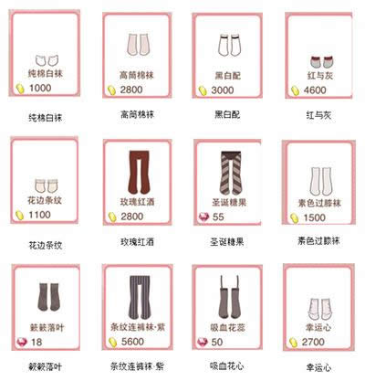 暖暖环游世界常用袜子图鉴大全