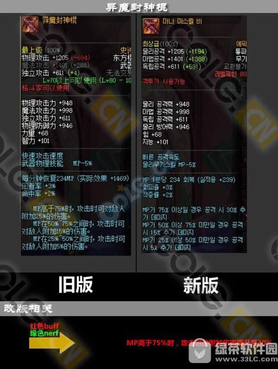 dnf鬼剑士史诗武器改动前后对比 鬼剑士史诗武器分析1