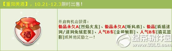qq飞车重阳美酒多少钱 qq飞车重阳美酒有什么