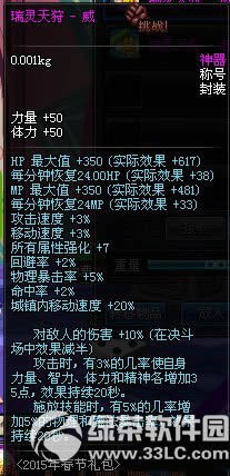 dnf瑞灵天狩威/慧称号怎么获得 瑞灵天狩威/慧称号属性图1
