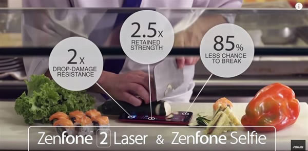 华硕的宣传影片可用华硕ZenFone新机当砧板
