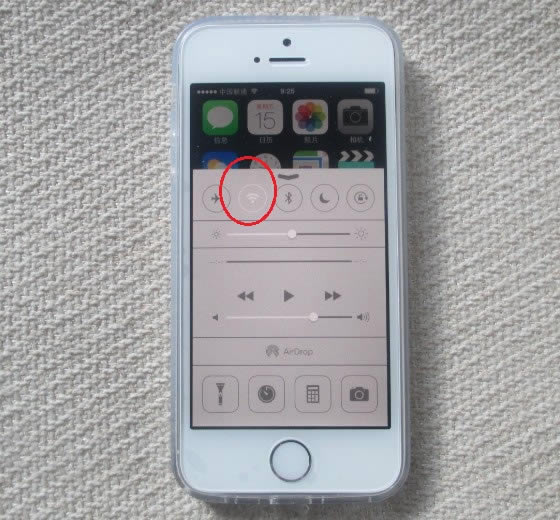 iPhone5s连接Wifi无线网络快捷开关