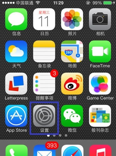 进入iPhone设置