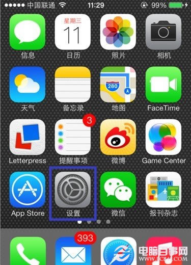 进入iPhone设置