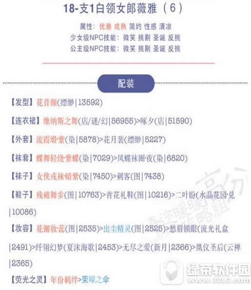 奇迹暖暖18支1公主级攻略 奇迹暖暖白领女郎薇雅公主级搭配推荐2