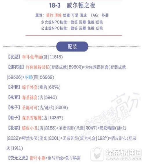 奇迹暖暖18-3公主级怎么搭 威尔顿之夜s级高分搭配推荐1