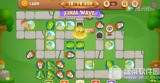 保卫萝卜3公园56道具全清视频 公园第56布阵技巧1