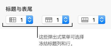 Numbers冻结标题行列