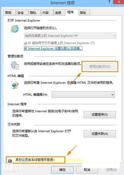 IE11或IE10中的管理加载项按钮是灰色的无法点击怎么办1 ie11浏览器管理加载项在哪?怎么设置